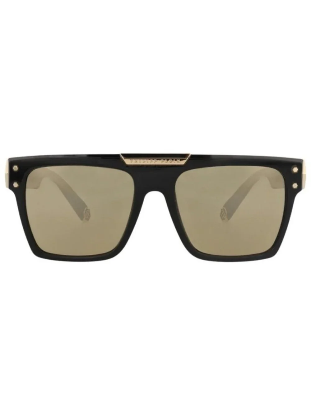 New Philipp Plein Unisex Square/Rectangle Black Black Gold Fashion Designer Sung